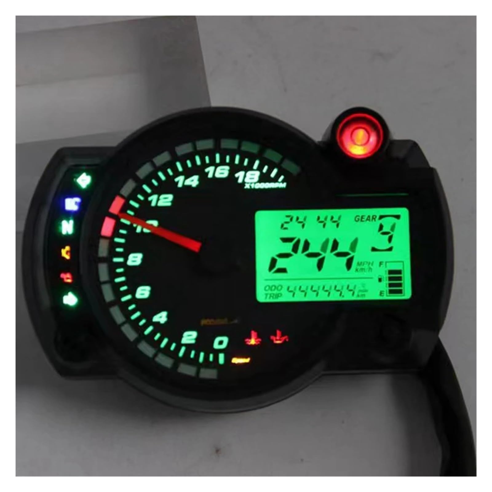 Contachilometri Digitale Universale A 7 Colori Per Moto, Contachilometri MAX 1800 Giri/min, Cruscotto Per Moto Contachilometri