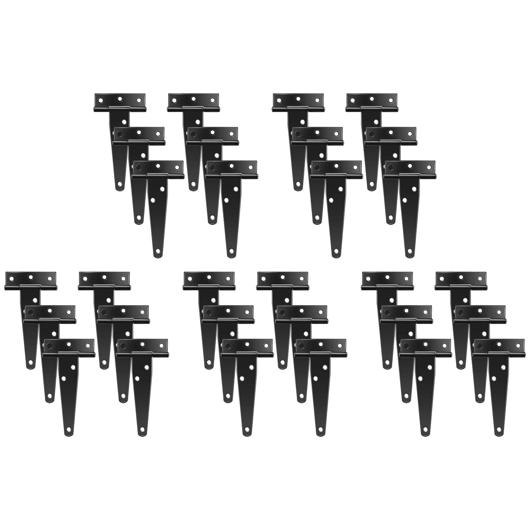 Jnchdghwa Black 30 Pcs 4 Inch T-Strap Hinges Rustic Gate Strap Hinge Rustproof Gate Door Hinges For, Fence And Barn