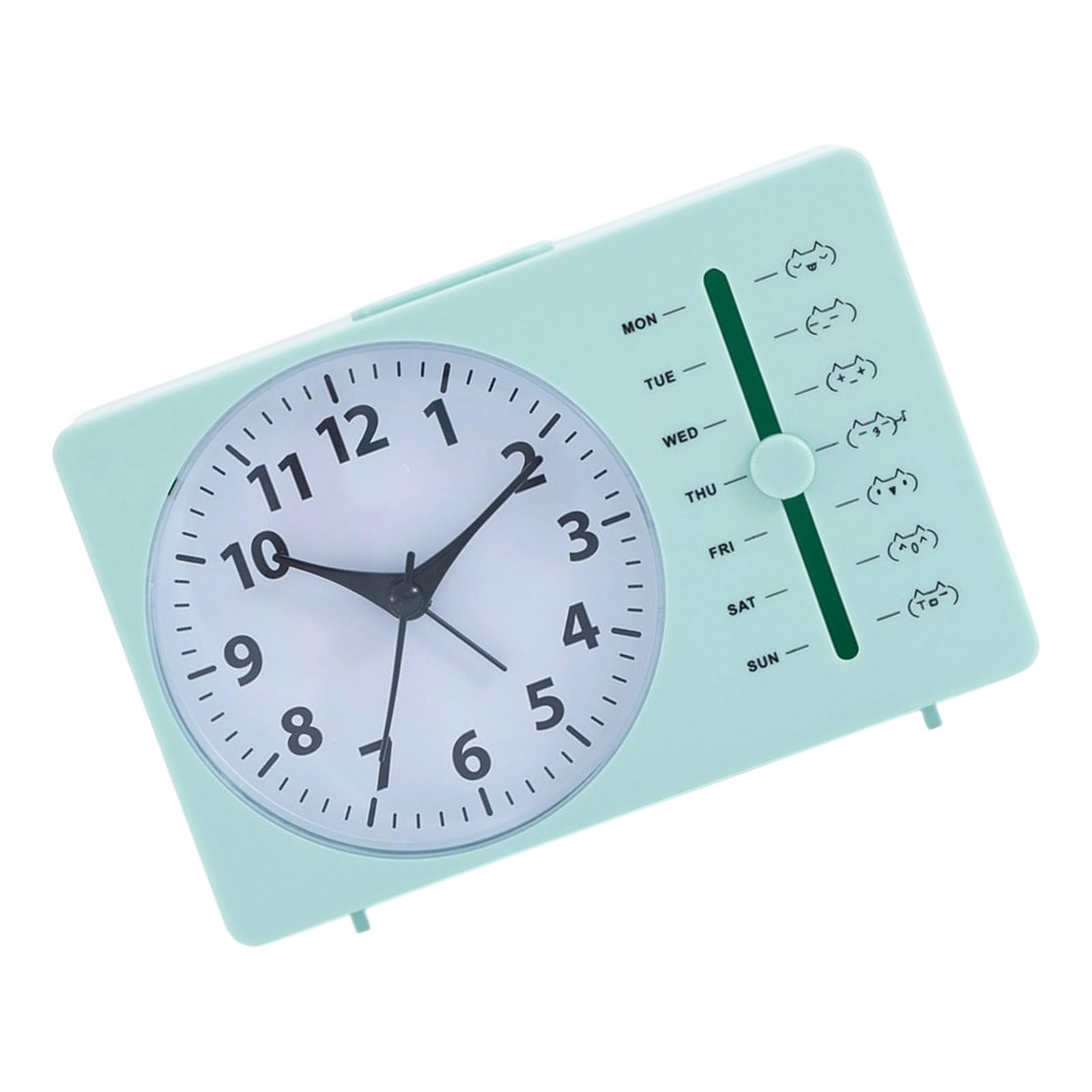 Jazuaiao Green Battery Operated Alarm Clocks Travel Analog Alarms Clock Silents None Ticking Clocks Table Or Bedside Clock Small Battery Operated Analog Alarm Silents None Ticking