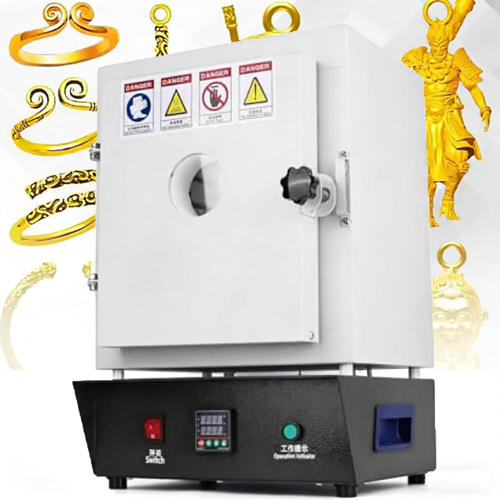 Horno Mufla Eléctrico Laboratorio Cerrado, Horno Alfarería 1750W Para Cerámica Doméstica, Horno Eléctrico Programable 1150 ℃ Con Controlador Digital Para Proyectos Bricolaje Y Cocción Yeso