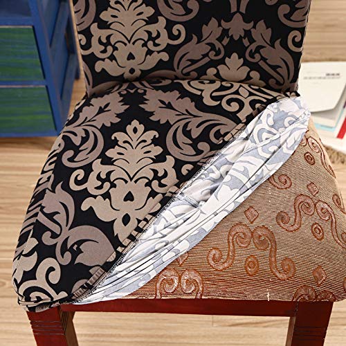 Lalluxy Stretchy Parson Chair Slipcovers For Dining Room Chair Seat Covers Chair Protectors For Party Pet Protection Universal Fit Soft Polyester (Set Of 4, Black Vintage) #TOP4