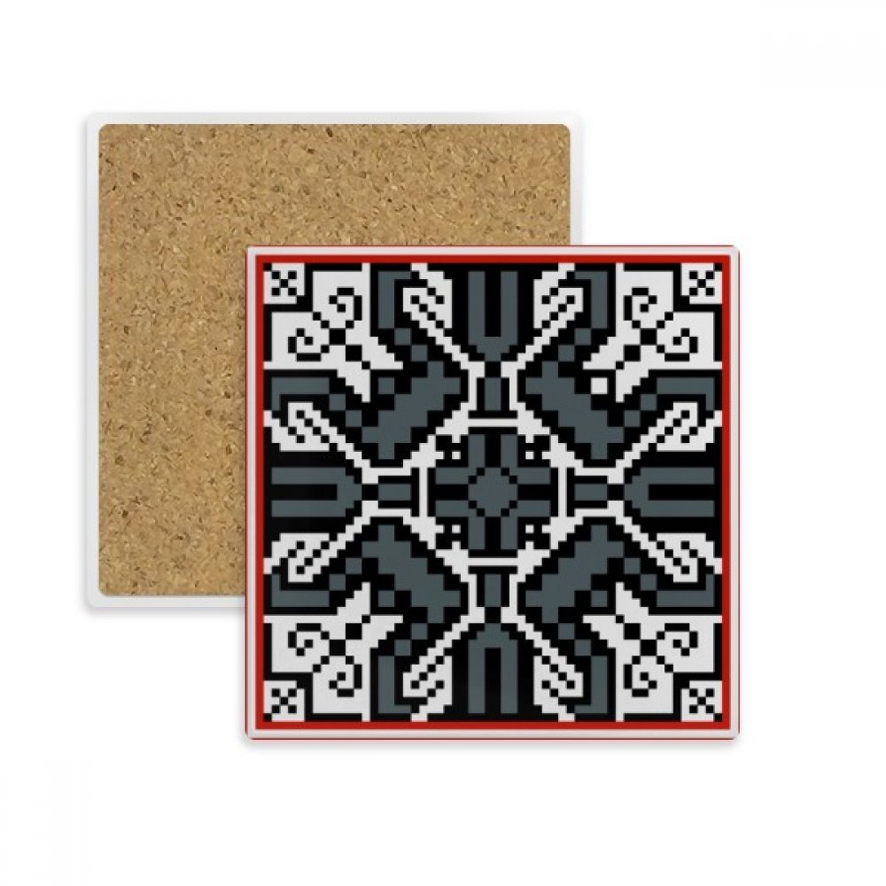 Coupe coaster carré motif pays russe en pierre grise cadeau idéal pour tasse