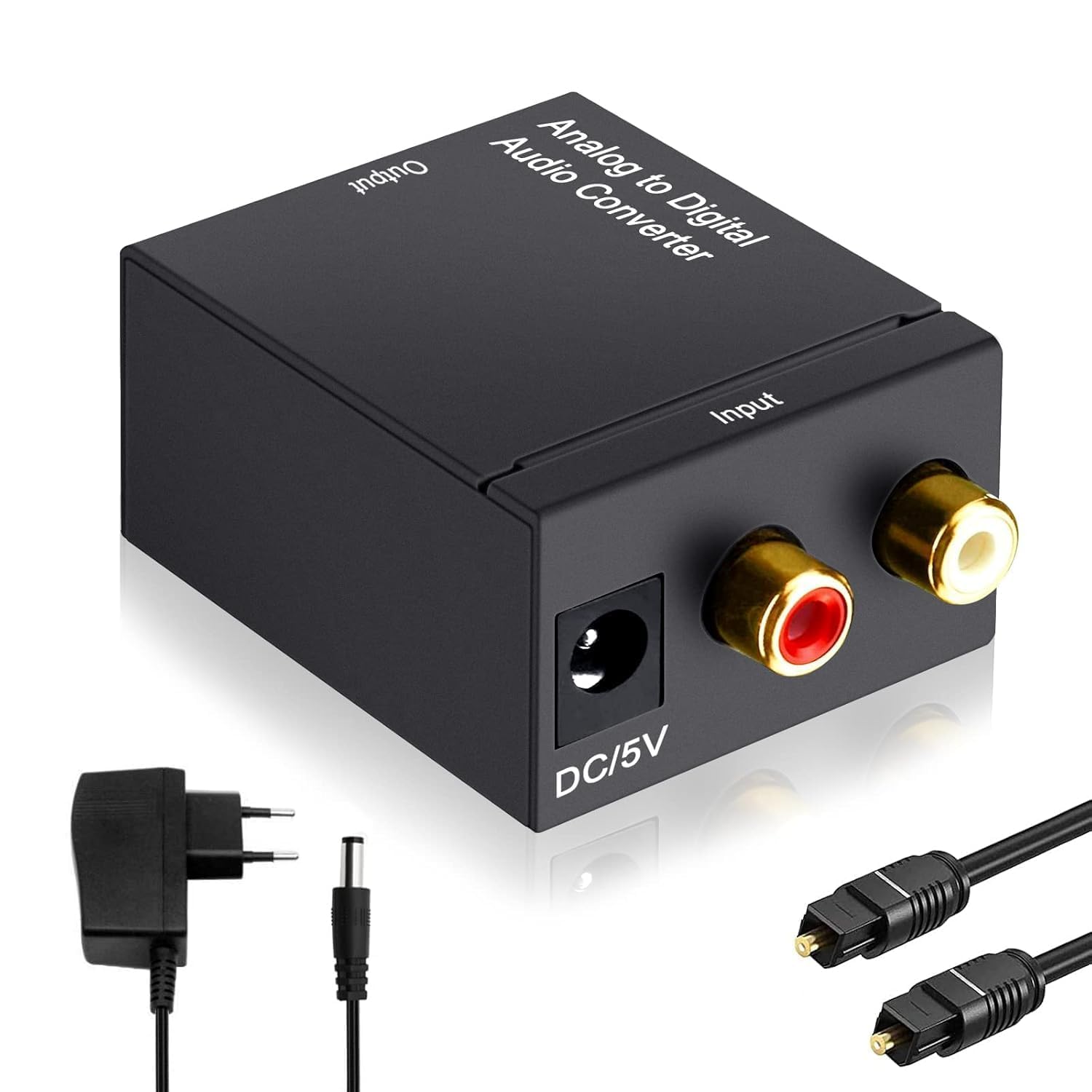 SANCY RCA Analog to Digital Optical Toslink Coaxial Audio Converter Adapter with Optical Cable Power Adapter-image-39