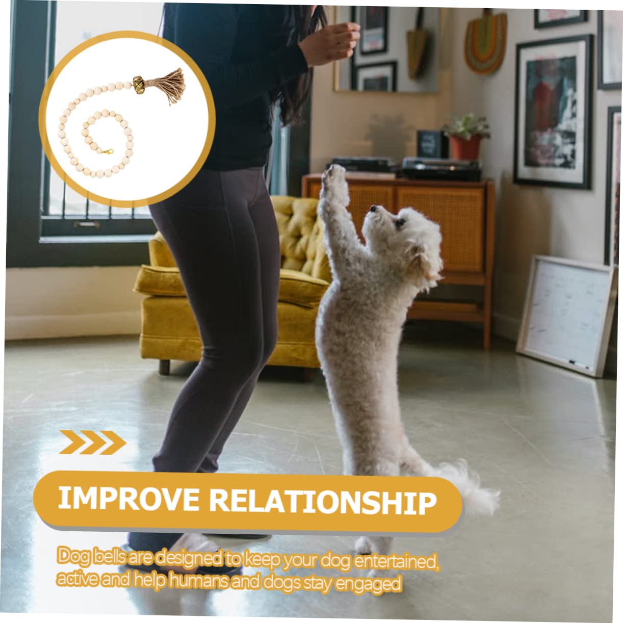 Angoily Dog Training Bell Pet Doorbell Chain Weaving Decor Dog Accessory Multi-use for Front or Toilet Door