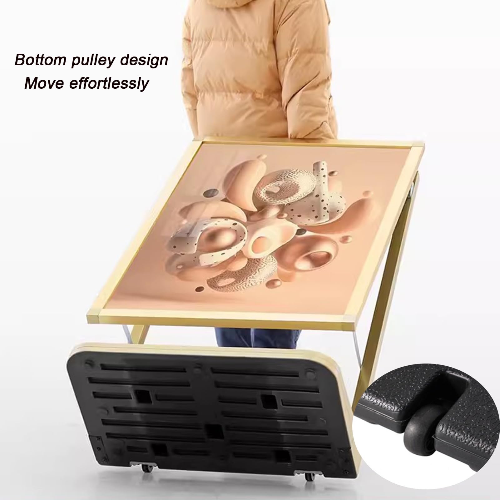 Soporte para carteles, soporte para exhibición de suelo para menú, soporte para carteles con base de PE con polea de Pp, soporte para anuncios enchufables con base llena de agua para bodas,Gold -a-6PC