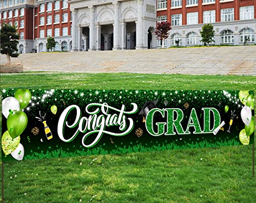 Image of 2026 Graduation Decorations-Congrats Grad Yard Sign Banner Decoration for Class of 2026 Graduation Party Supplies(Green and Black)