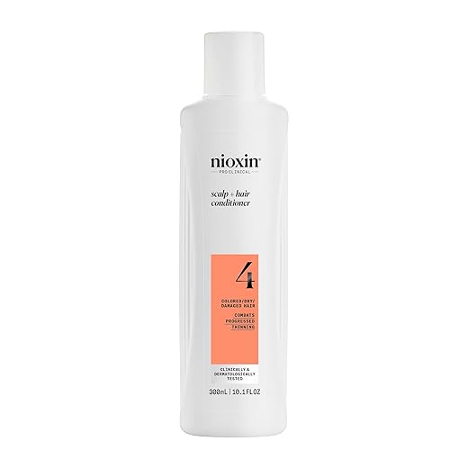 Nioxin System 4 Scalp Therapy Conditioner with Peppermint Oil, Treats Dry Scalp, Provides Moisture Control & Balance, For Color Treated Hair with Progressed Thinning, 10.1 fl oz