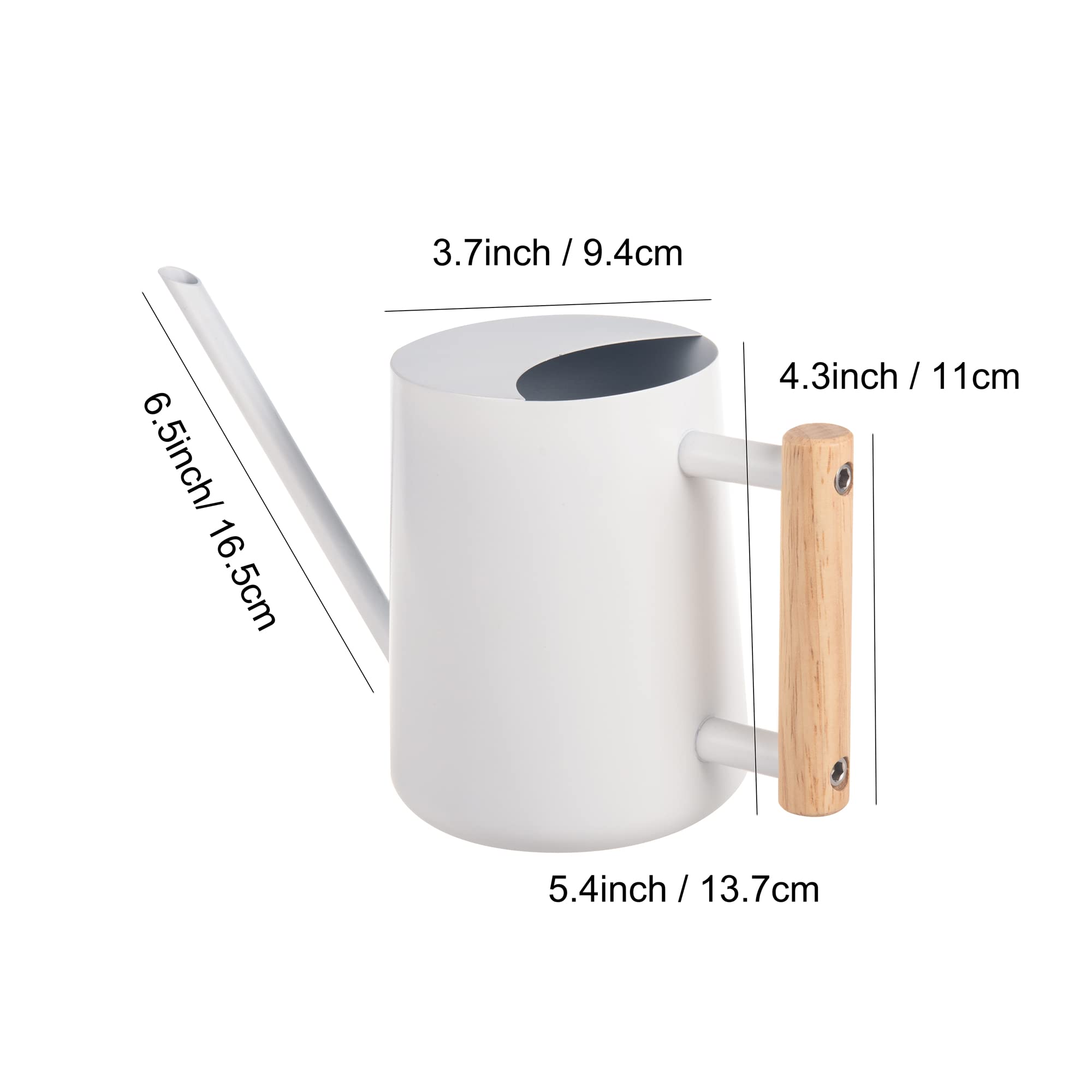 IMEEA Indoor Watering Can 1L Watering Can White Stainless Steel Watering Jug with Long Spout for House Plants Bonsai Flower - Image 3
