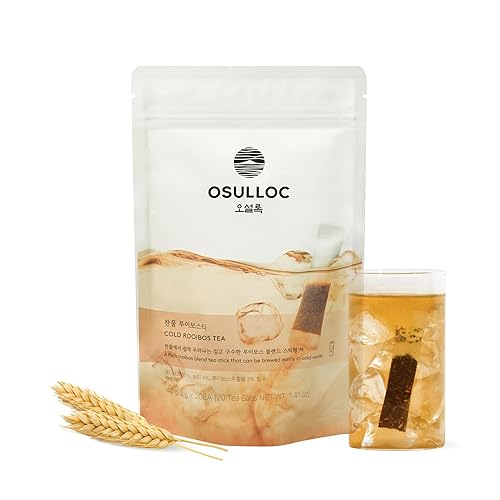 OSULLOC Té frío Rooibos, mezcla rica de rooibos sin cafeína, tipo palo en bolsa, paquete de 20 unidades, 1.41 onzas, 1.41 oz