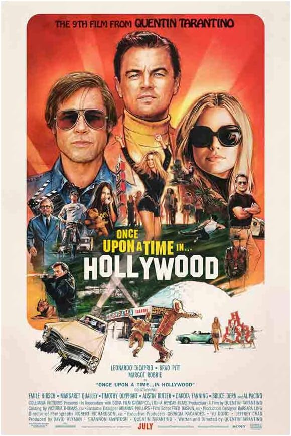 Once Upon A Time in Hollywood - Movie Poster - Size 24”x36” This is a Certified Poster Office Print with Holographic Sequential Numbering for Authenticity.