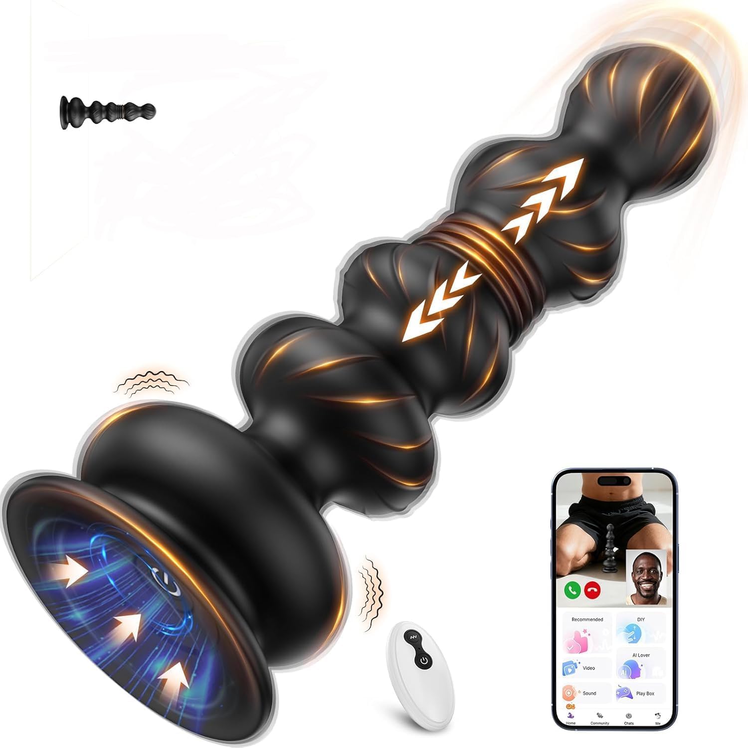 Thrusting Anal Beads Prostate Massager BEISAR Anal Vibrator Anal Toys Butt Plug 10 Vibrating Thrusting Anal Plug Male