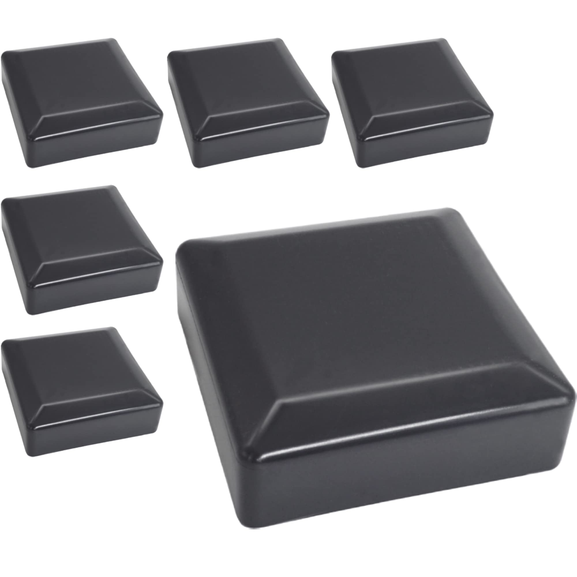 Skir'co Ral 7016 (6 Pcs) Fence Post Caps, Square 100 X 100 Mm Grey Plastic Caps For Fence Posts, Anthracite Grey Colour