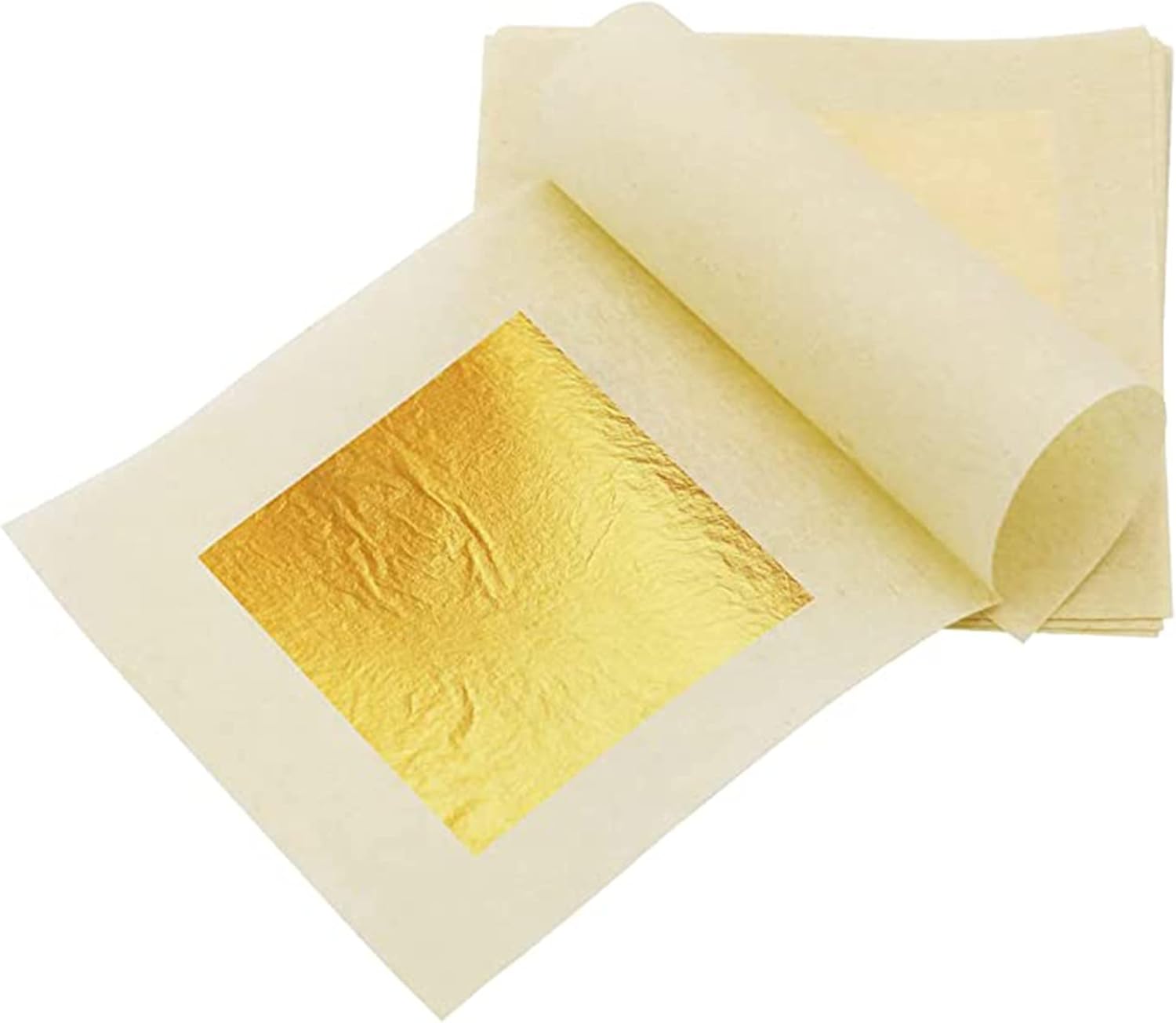 FEUILLES D'OR ALIMENTAIRE 23 K 80x80 Mm - Feuille D'or Alimentaire Pour La Décoration