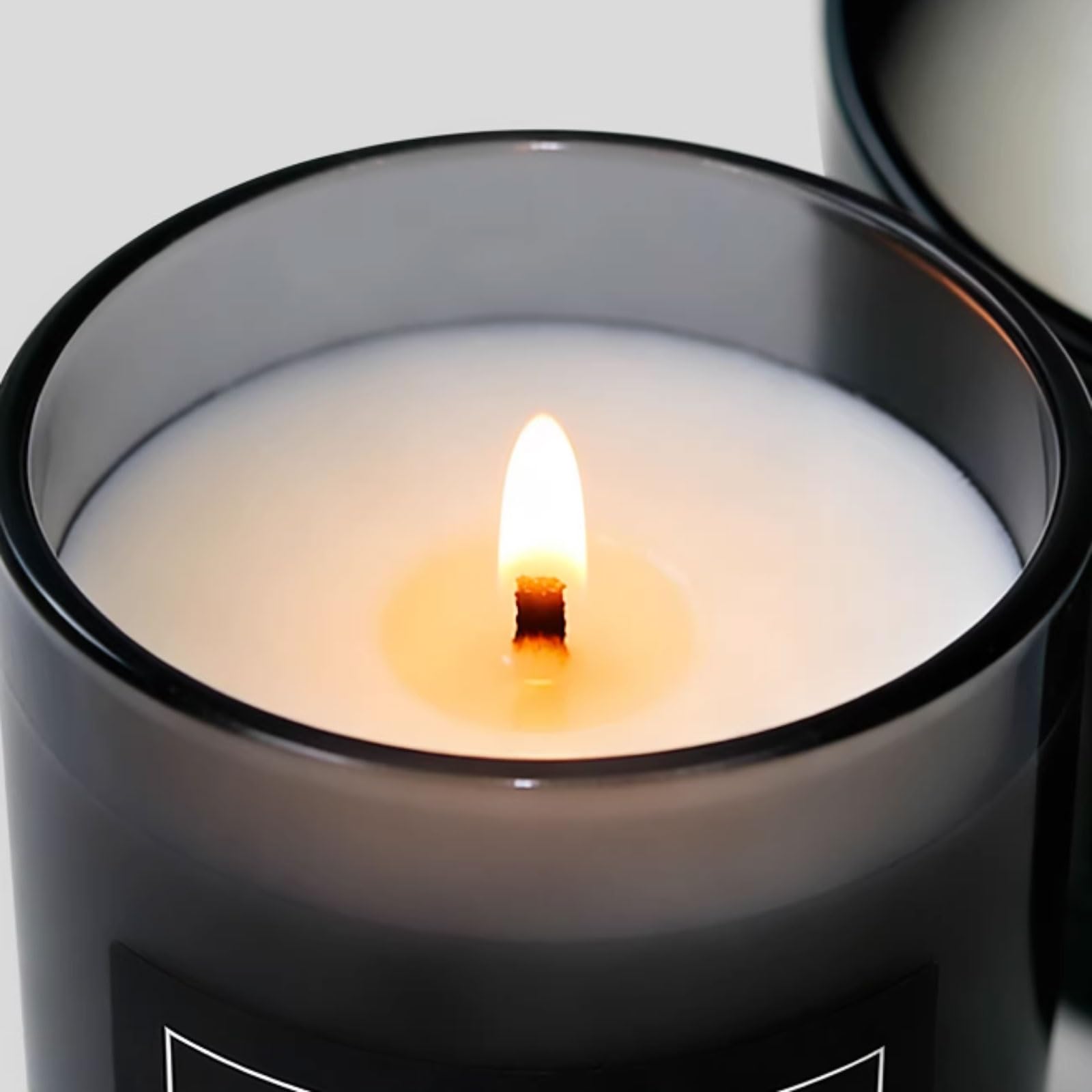 Compacto Velas de vidrio hechas con cera de soja y aceites esenciales, velas perfumadas cilíndricas de larga duración for aliviar el estrés no es picante(White Peach Oolong)