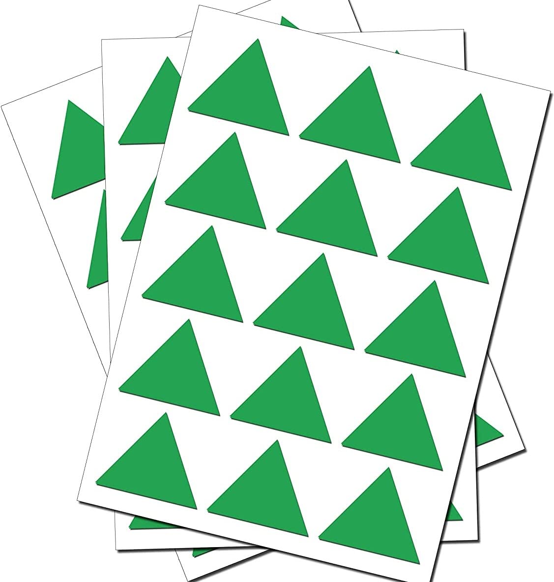 175 Green Triangles - Removable Self Adhesive Waterproof Durable Vinyl Stickers - Digitally Cut to the sticker Shape - size 20mm