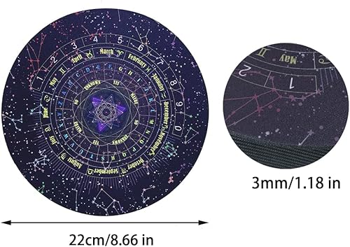 Miniatura 7 de Tookie Tapete de adivinación, tablero de péndulo ligero de forma redonda, 8.66 pulgadas con letras de cielo estrellado de goma para astrología para