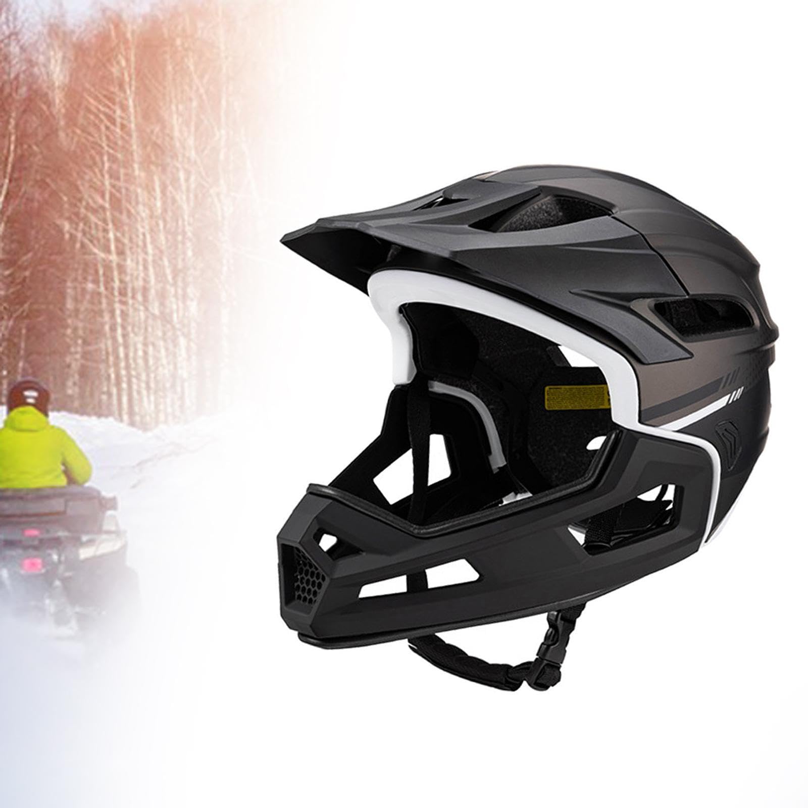 Casco da Bici Integrale con Fodera Staccabile Casco da Mountain Bike da Strada Resistente agli Urti Accessori da Ciclismo per Guida per Adulti