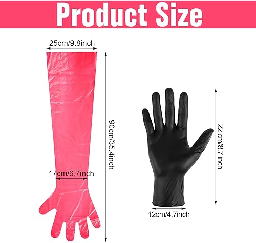 Miniatura 2 de Zhanmai 24 pares de guantes de vestir de campo, guantes de intestino de ciervo, guantes de limpieza de caza, guantes largos de caza y guantes cortos