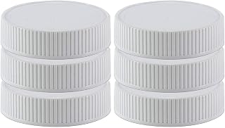 Pinnacle Mercantile Plastic Mason Jar Regular Mouth Screw-On White Lids-6 Pack-Standard Size Jar Storage Caps-BPA Free - Made in USA