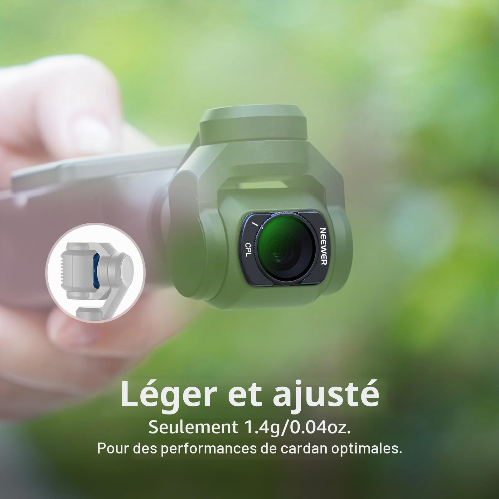 NEEWER ND et CPL Kit de filtres Compatible avec DJI Osmo Pocket 4&3,Comprenant filtres magnétiques à densité Neutre ND16,ND64,ND256 et Un Filtre polarisant Circulaire.Accessoires pour Objectif