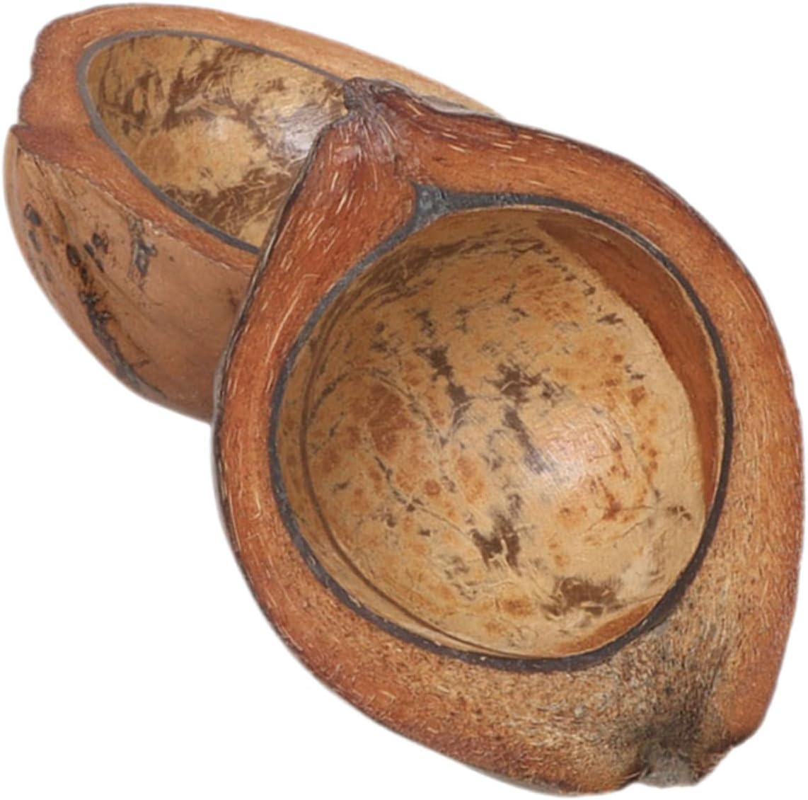 Coconut Shell Candle Holder Set of 2 Handmade Natural Coconut Shell Candle Jars for Home and Beach Weddings