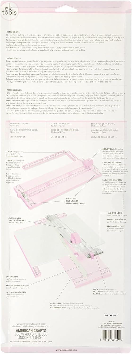 EK Success Rotary Paper Trimmer-Pink