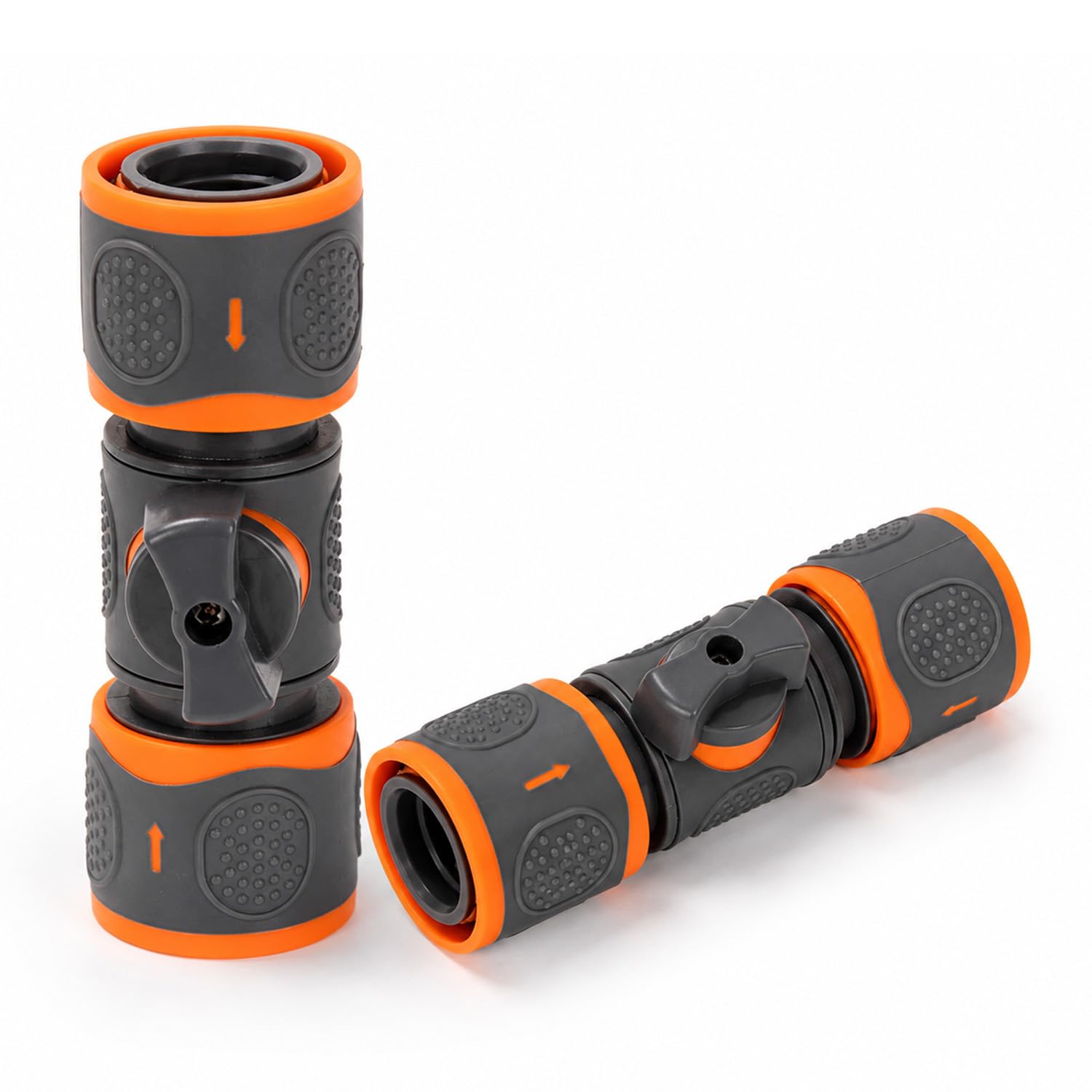 Double Female Hose Connector 3/4 Inch Quick Hose Connector, Plastic Female to Female Garden Hose Connector with Leak-Proof Shut Off for Garden Irrigation, Camping & Outdoor Use