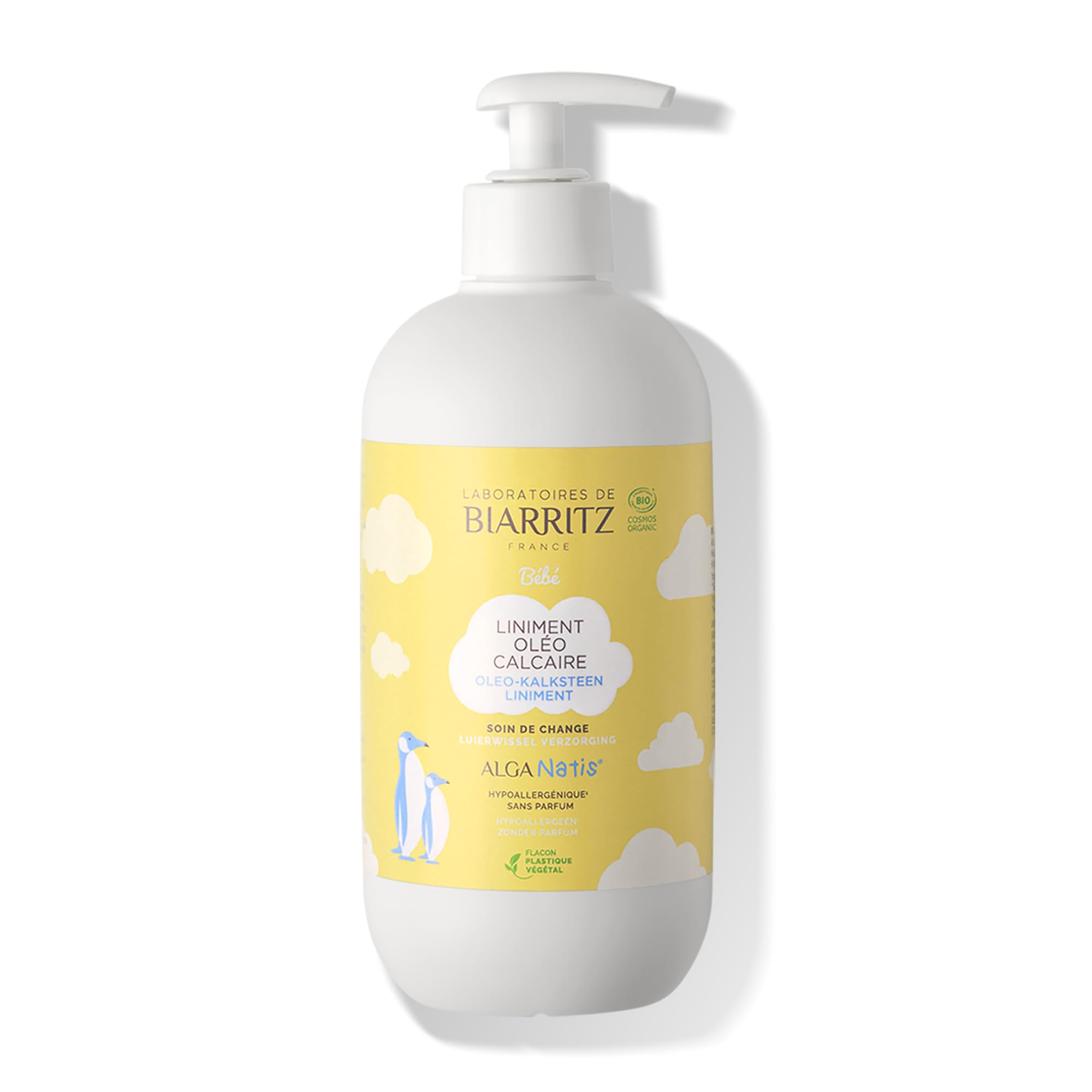 Laboratoires de Biarritz - Liniment Oléo-​Calcaire pour Bébé - Certifié Bio - Nettoie et Nourrit la Peau de Bébé, Prévient les Irritations - Dédié à la Toilette du Siège - 500 ml - Fabriqué en France