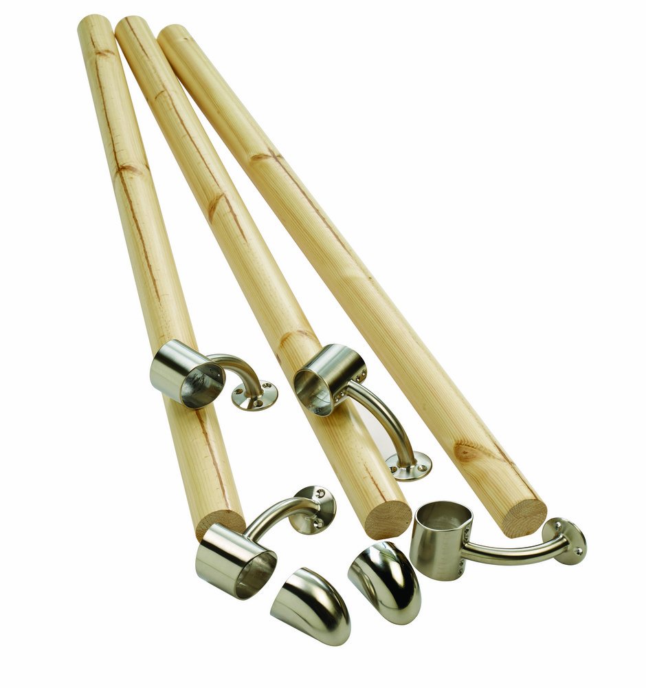Richard Burbidge KIT01 Fusion Boxed Handrail Kit-Pine & Brushed Nickel