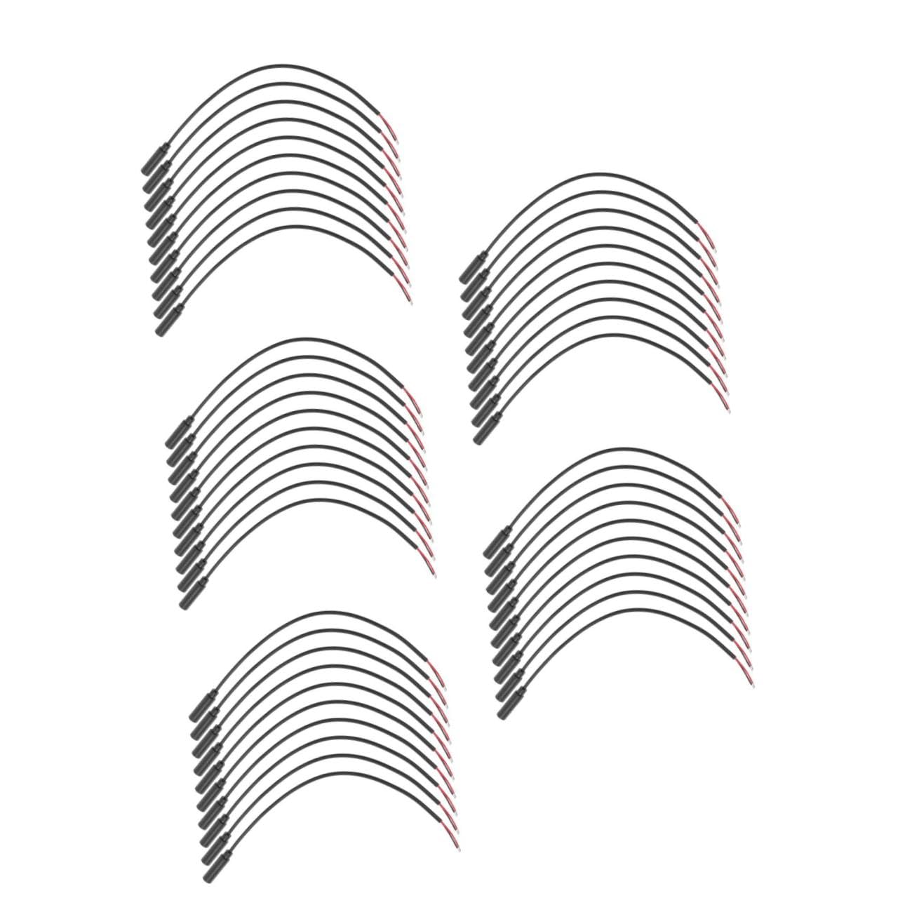 Operitacx 50 Pièces Câble Audio Mono à Fil Lot de Connecteurs Femelles pour Réparation de Casque Écouteurs et Haut Parleurs Noir