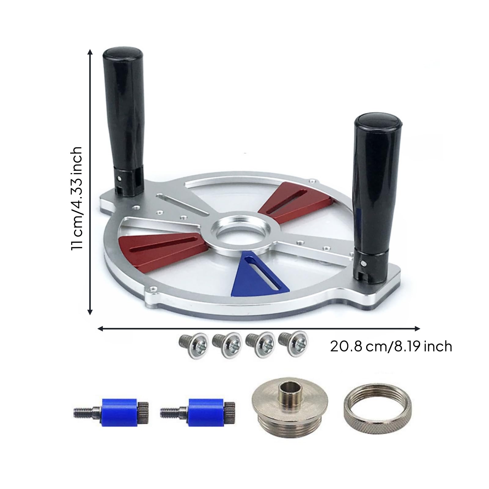 Herramienta Guía para Fresadora con Base Circular Ranurada y Ergonométricas Total en Fresado Ranuras y Recorte, Soporte De Guía Multifuncional Para Recortadora De Carpintería Con Buje De Eje