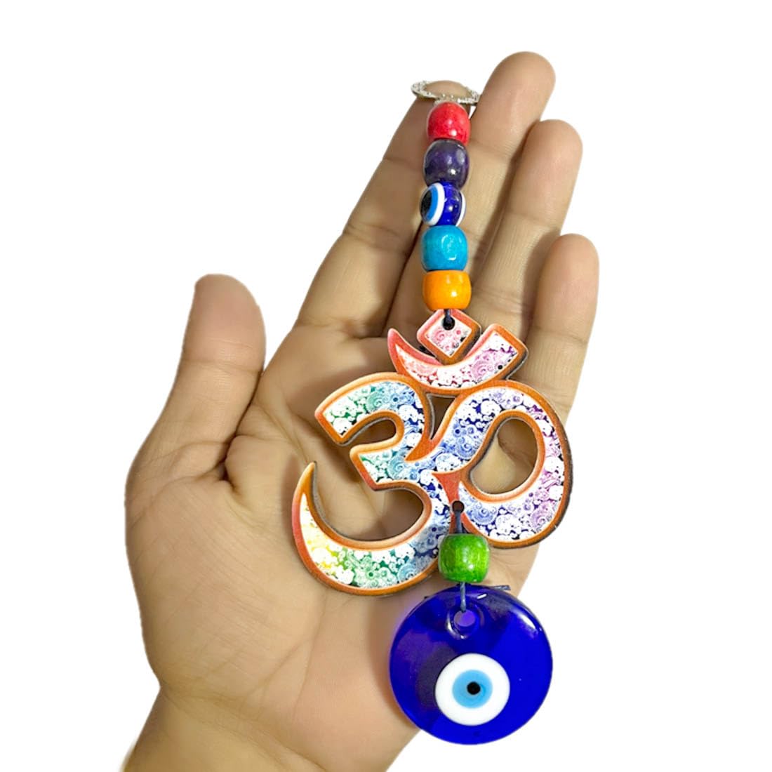 DT DECTONEEvil Eye Hanging for Vastu Nazar Suraksha Reiki Healing Multicolor Om Design Evil Eye Hanging for Home, Car & Door/Office Hanging Good Luck Success Prosperity Health Wealth - Pack of 1