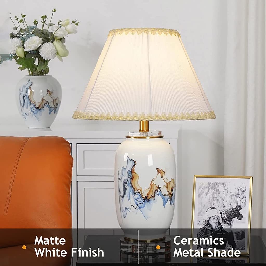 Klasyczna kwiatowa lampa stołowa ręcznie malowana ceramiczna lampa stołowa klasyczna rustykalna lampka nocna biurko lampka nocna do sypialni salon biuro regał na książki