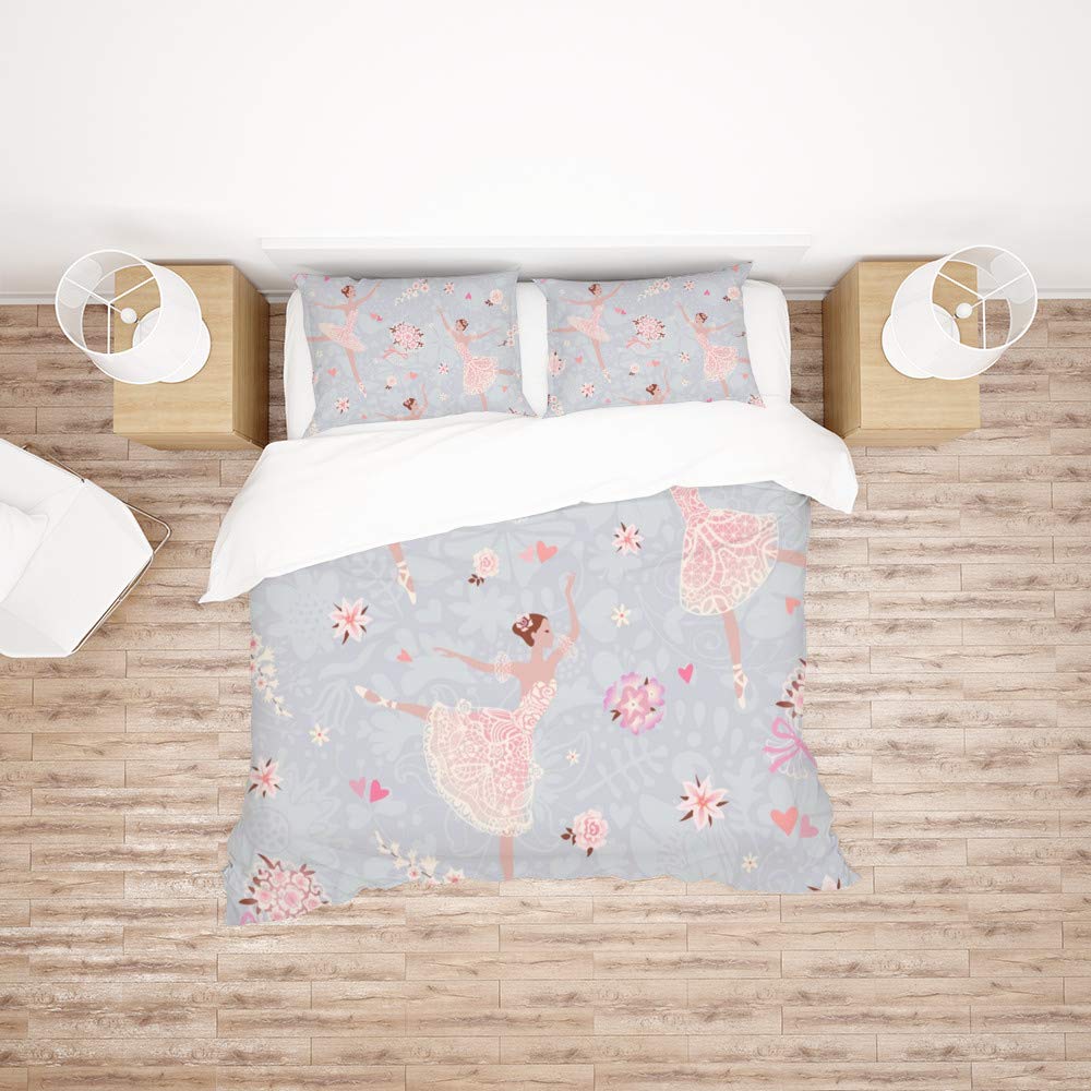 Parure de lit double en polyester de qualité supérieure avec motifs floraux