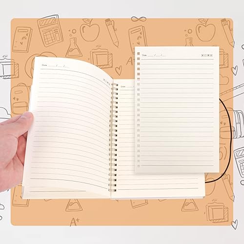 Miniatura 4 de Paquete de 2 cuadernos en espiral A5, cuaderno rayado en espiral con corbata, 8.2 x 5.7 pulgadas, 80 hojas160 páginas de papel grueso, cuaderno