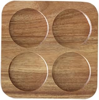 HeyDear ガラス保存瓶 ボロシリケート 密閉容器 大容量 アカシア材蓋 家庭用 コーヒー豆 茶 砂糖入れ 330ml 10cm 高さ (トレー)