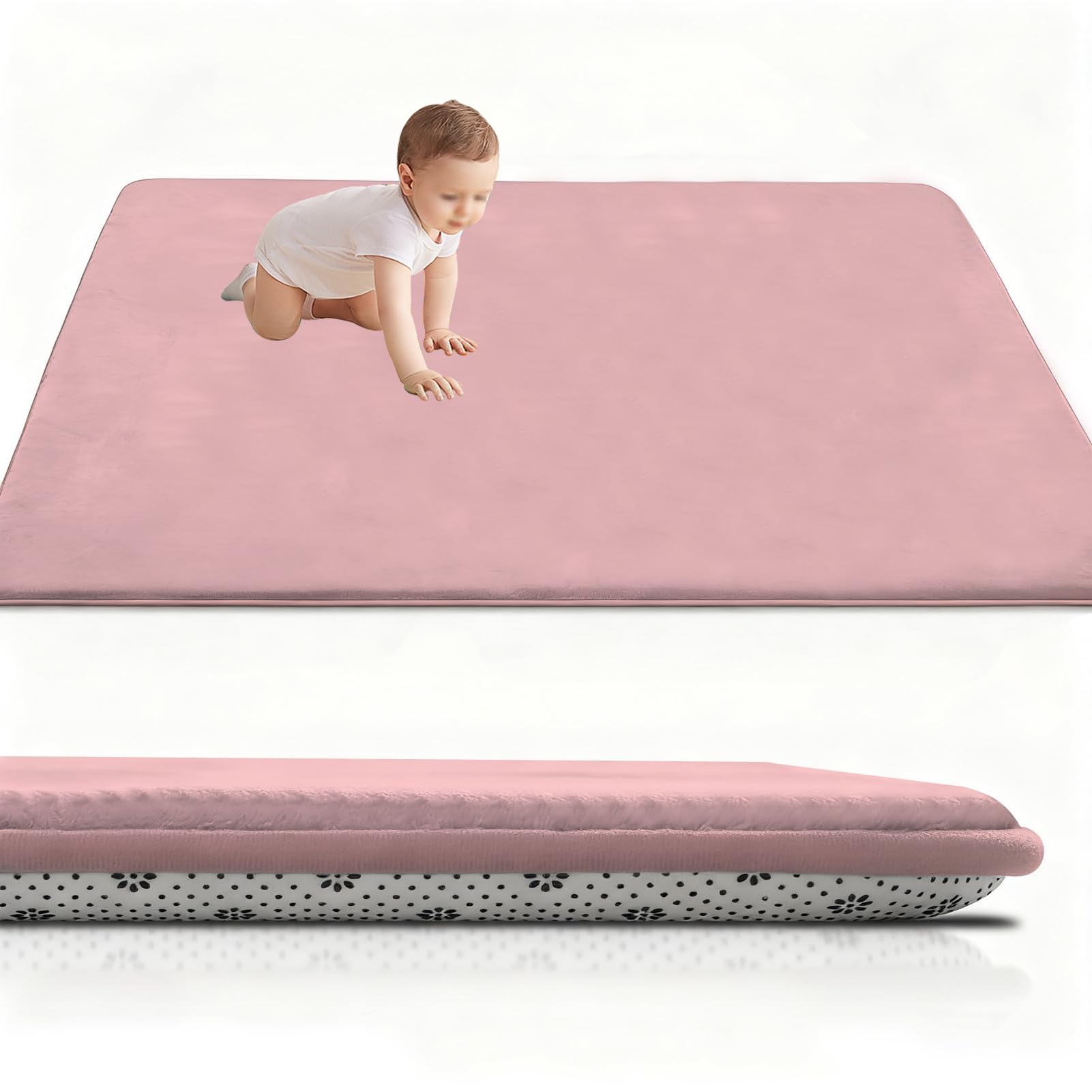 Extra Thick Area Rug 2cm for Kids Living Room 180 x 200 cm, Coral Velvet Kids Rug, Coral Velvet Baby Mat, Non-Slip Tatami Rug Play Mats for Nursery Baby Children Kids Room Mat Easy to Clean