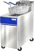 Vista 1 de KITMA 75LB Deep Fryer with 2 Frying Baskets/Stainless Steel Floor Fryers, Commercial Five Tube Burners Upright Fryer for Restaurant - Liquid Propane