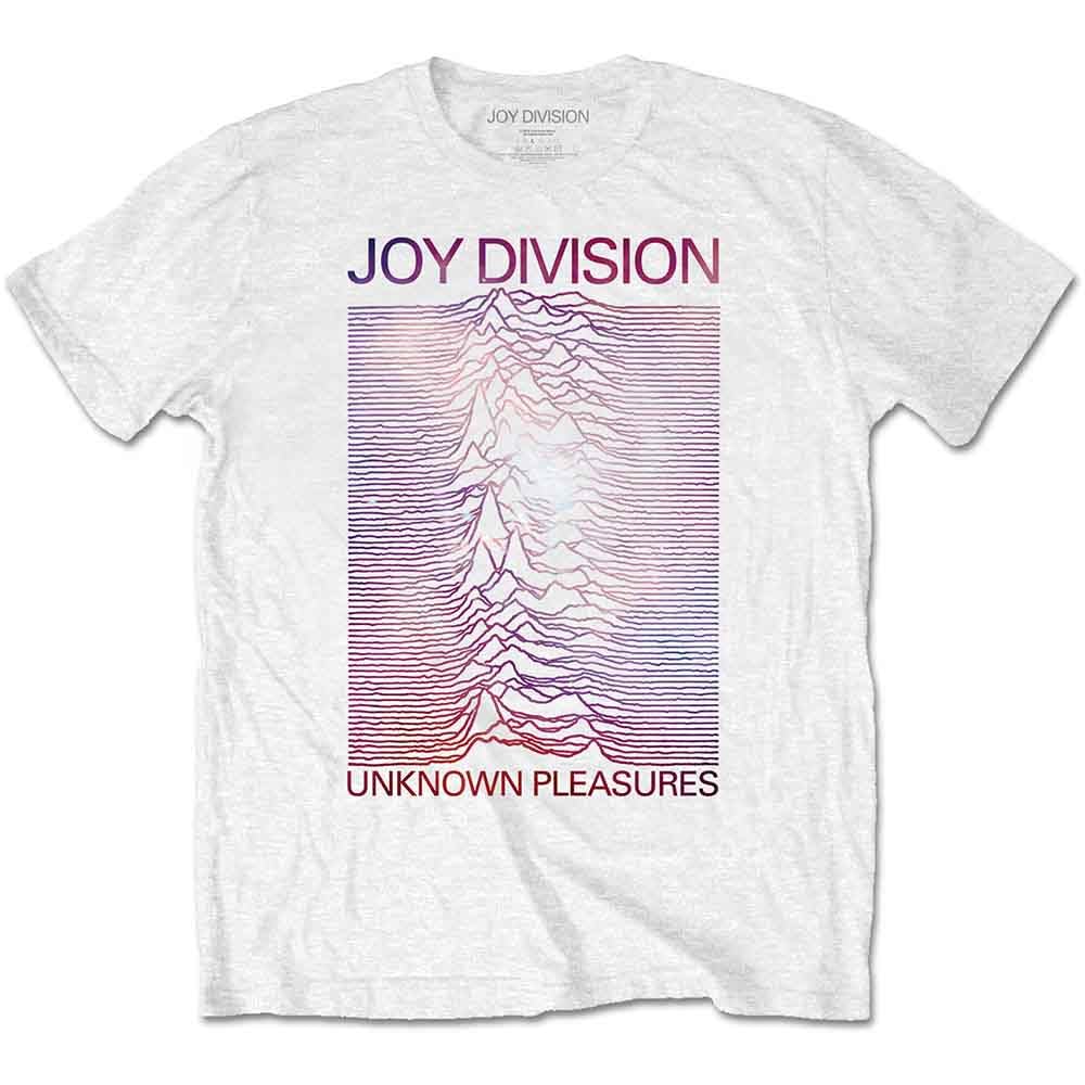 Joy Division T Shirt Unknown Pleasures Blanc on Noir Logo Officiel Homme Noir