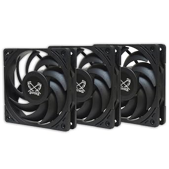 SCYTHE Size "Wonder Tornado 120 PWM 2000 RPM" Case Fan Pack of 3 Low Noise High Airflow High Static Pressure