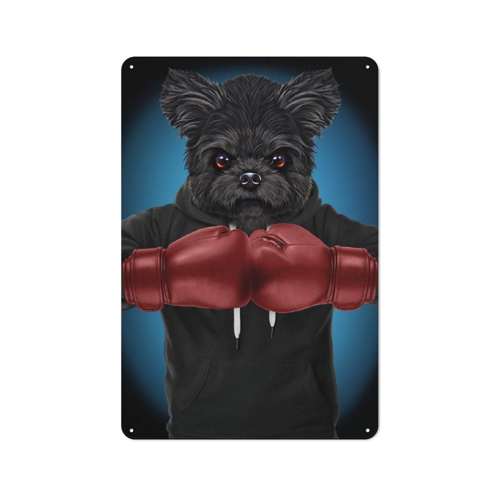 Junmoney Boxer Maltese Dog Printed Metal Sign 30X20cm For Pub Or Café, With Clear Industrial Wall Decor Character