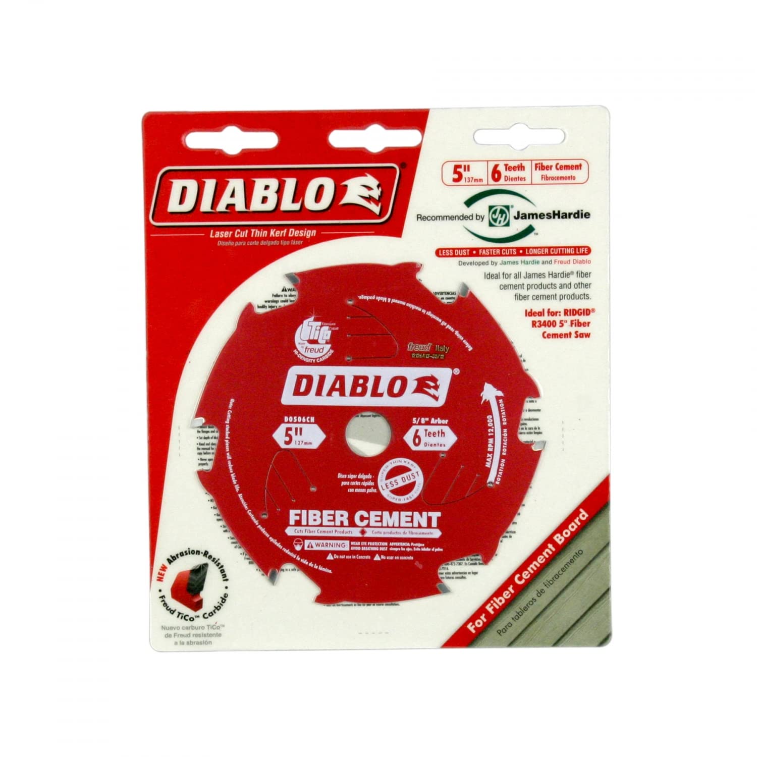 5-Inch 6 Teeth Fiber Cement Blade