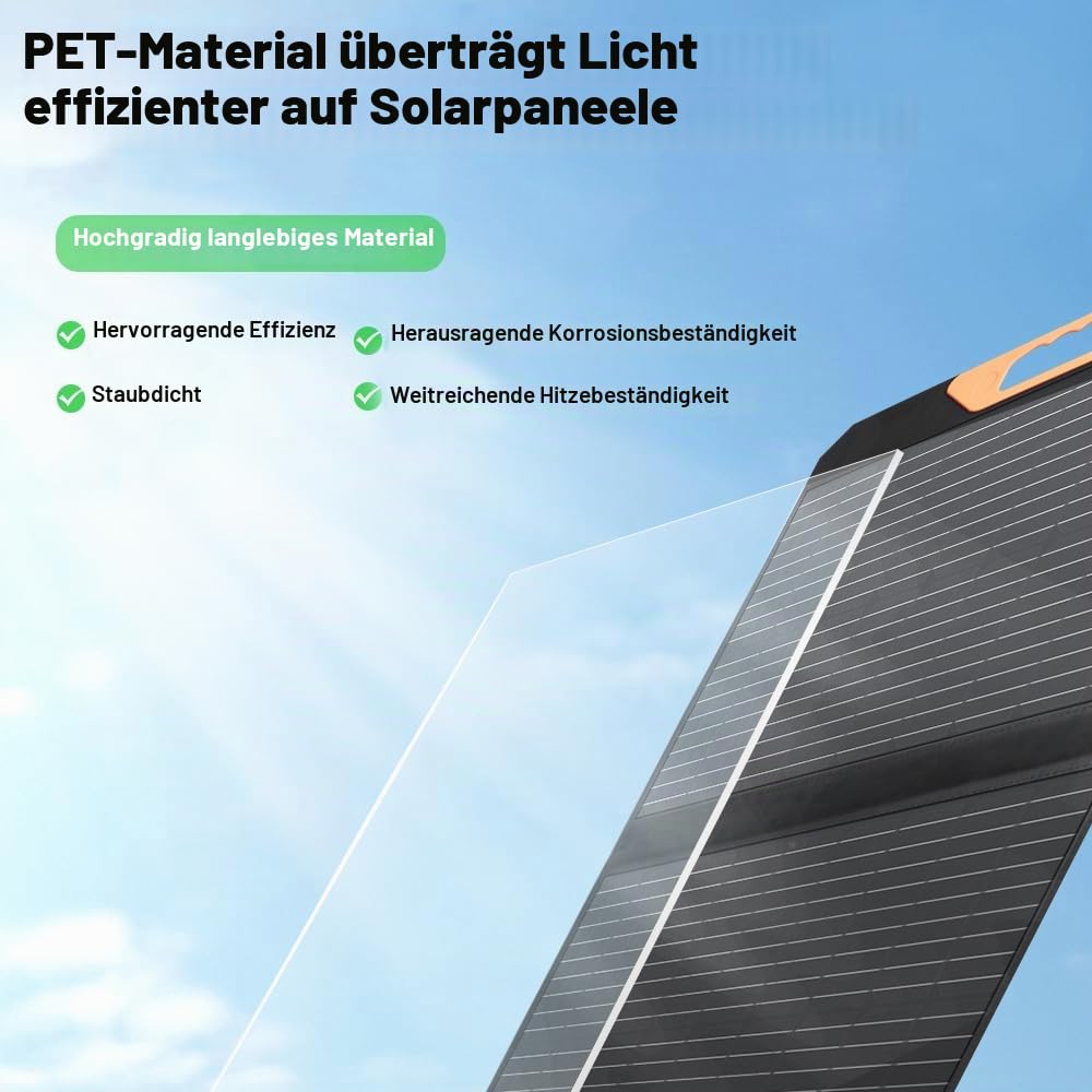 Yinleader 70W Falttragbares Solarmodul, 23% Umwandlungseffizienz, Wasserdicht Tragbares Ladegerät Solarstrom Solarpanel für Camping, Wohnmobil Outdoor Aktivitäten​ Roadtrips