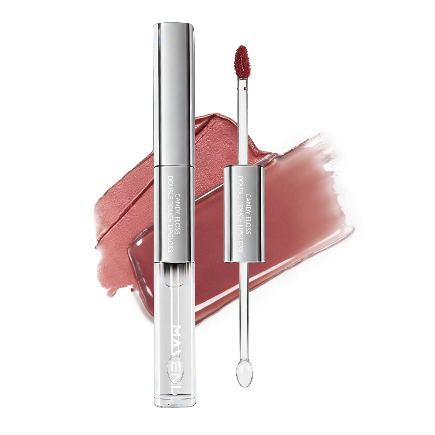 Double-Ended Lip Gloss – Nourishing Tinted Lip Oil for a High-Shine Finish, Plumps, Non-Sticky, Moisturizes Dry Lips, Vegan & Cruelty-Free Lip Makeup (01 Cinnamon)