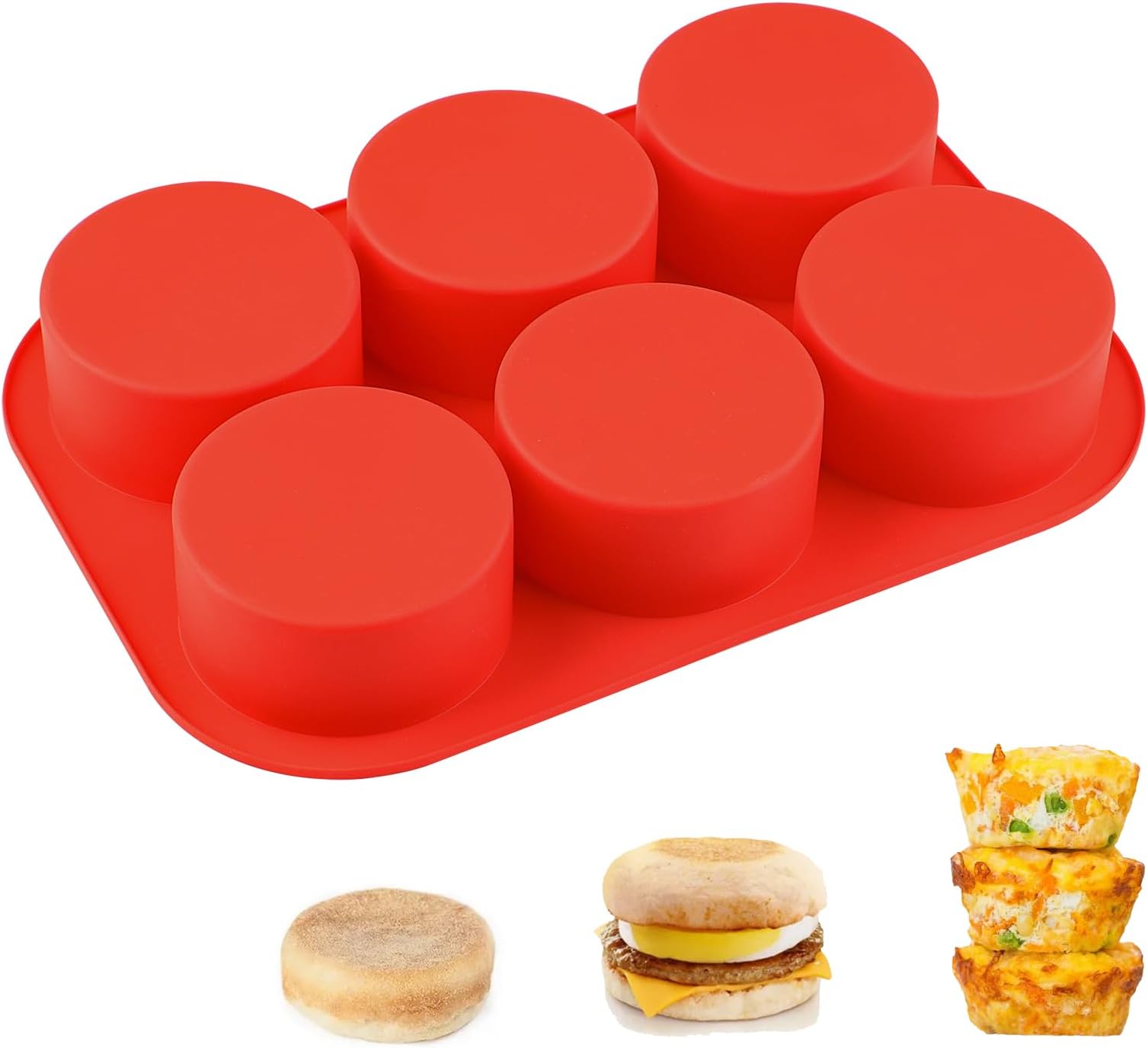 Silicone Egg Bites Molds, Non-stick 6-Cavity Muffin Cupcake Top Pans...