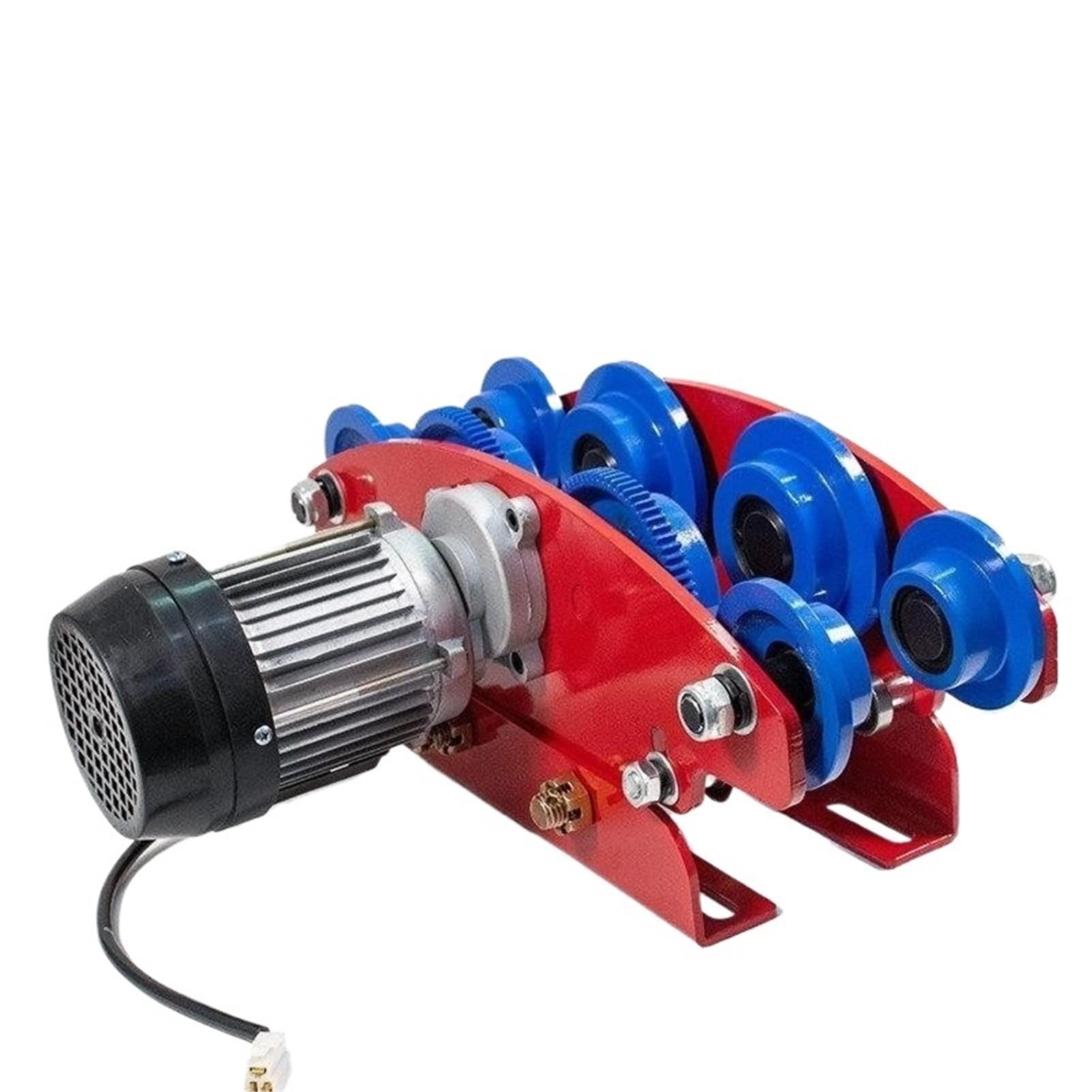 Wciągnik łańcuchowy Miniaturowy elektryczny wciągnik łańcuch pierścieniowy samochód sportowy 220v domowy mały dźwig 380V I-beam koło pasowe wózek spacerowy jednoszynowy(380 1.5t Eight wheel)