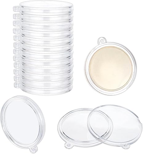 FINGERINSPIRE 20 llaveros transparentes para monedas de 1.57 pulgadas, soporte de almacenamiento de acrílico para monedas, llavero para proteger la