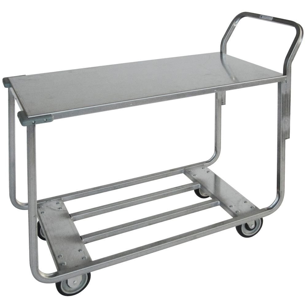Commercial Stainless Steel Heavy Duty Silver Utility Cart - 47" L x 20" W x 40" H by HUBERT – Steel, Silver, Model ENC472040