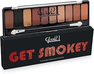 Glam21 Get Smoky 10 Color Eyeshadow Palette |Long-Lasting | Smudge Free | Long Wearing And Easily Blendable Eye Makeup Pal...