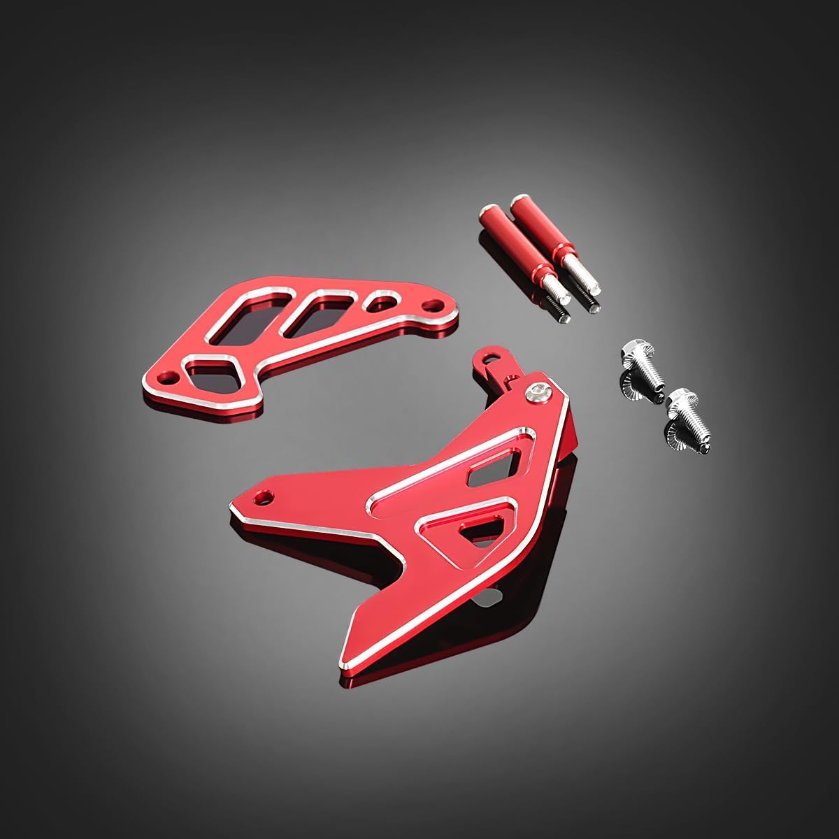 DRZ400S Rear Brake Disc Guard and Rear Caliper Guard Compatible with DR-Z 400S 2000-2024 3D CNC Dirt Bike Motorcycle Chain Protector (Red)